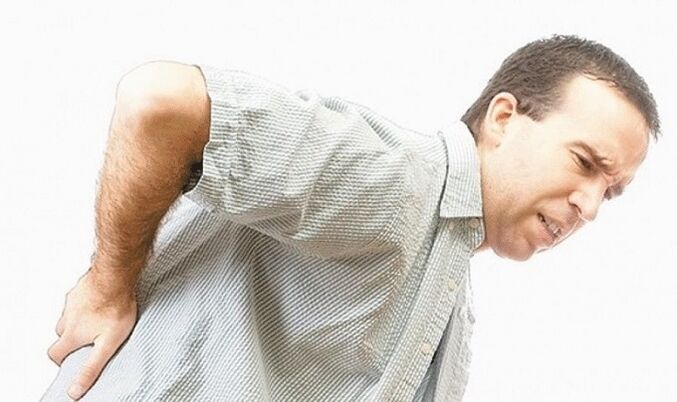 Back pain in the osteochondrosis of the lumbar column