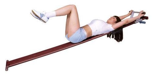 Exercise machine for the treatment of osteochondrosis at home.